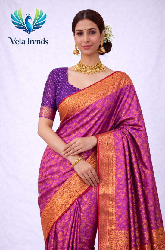VSB0020 Elampillai Pattu Saree + Stitched Blouse