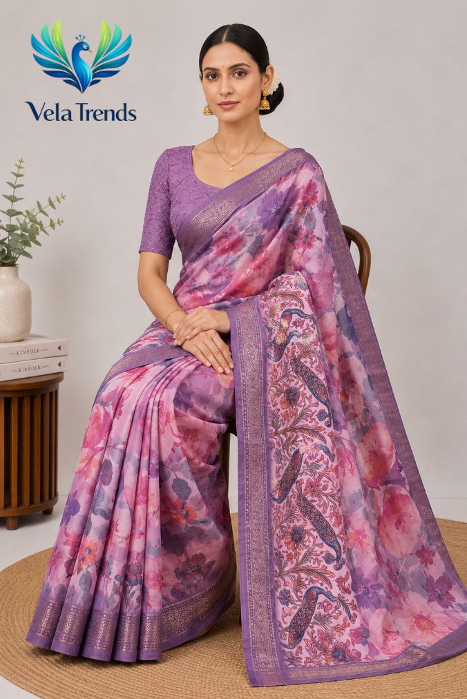 VSB0055 Cotton Saree + Stitched Blouse