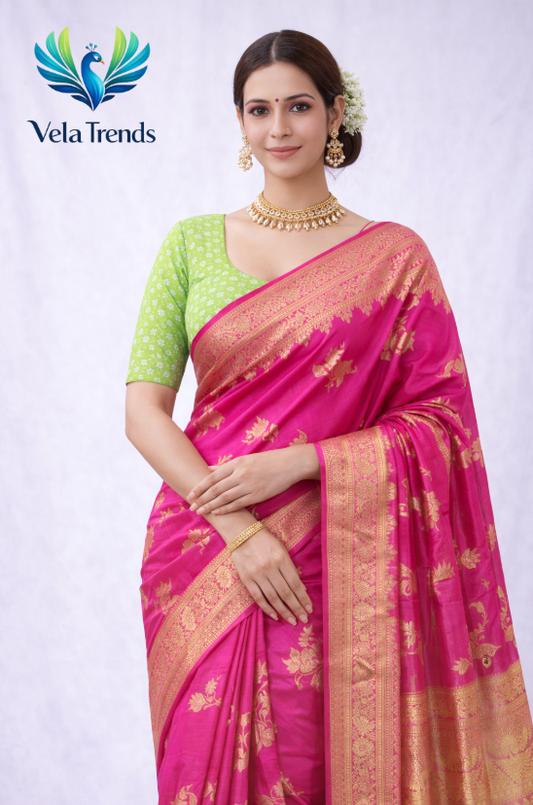 VSB0013 Luxury Soft Silk Saree + Stitched Blouse