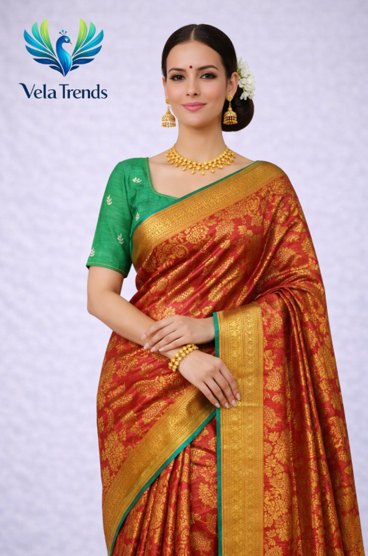 VSB0041 Vaira Oosi Saree + Stitched Blouse