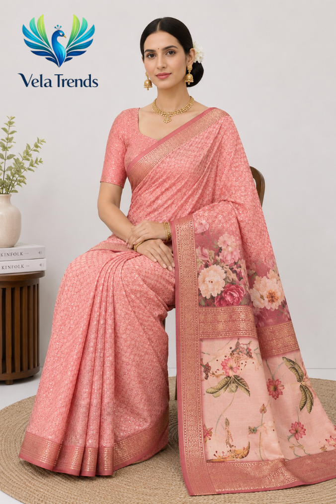 VSB0059 Cotton Saree + Stitched Blouse