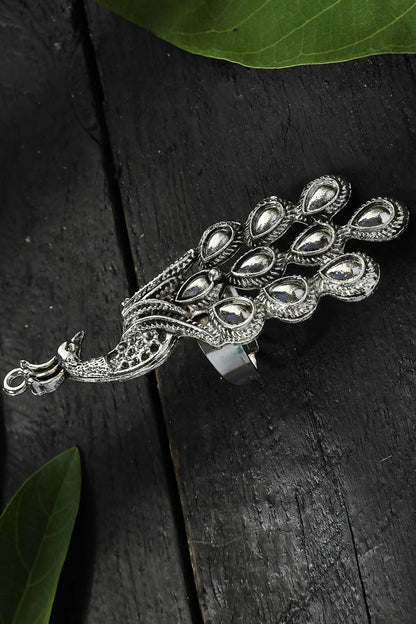 Mominos Fashion Oxidised Peacock Ring