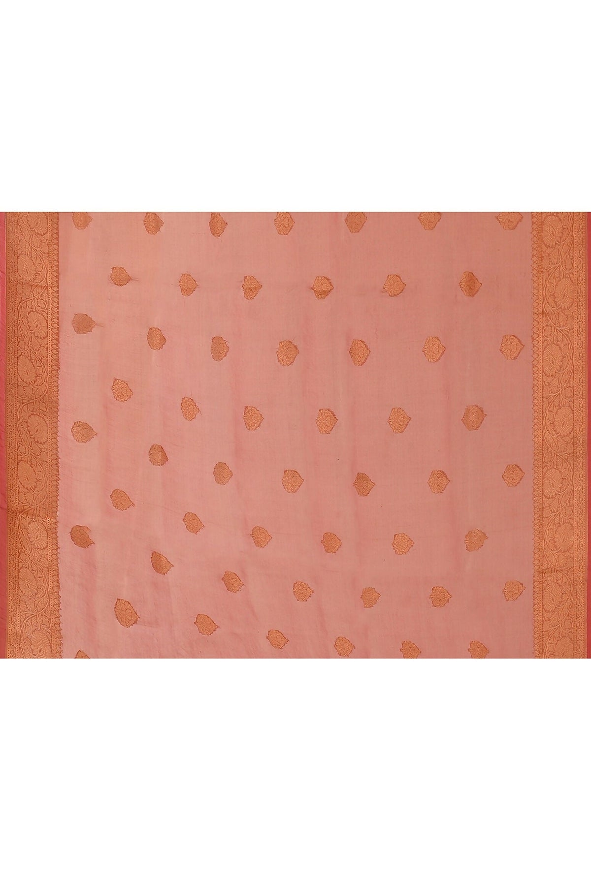 Joban Fashion Rose Gold Banarasi Tissue Pure Handloom Banarasi Silk Saree
