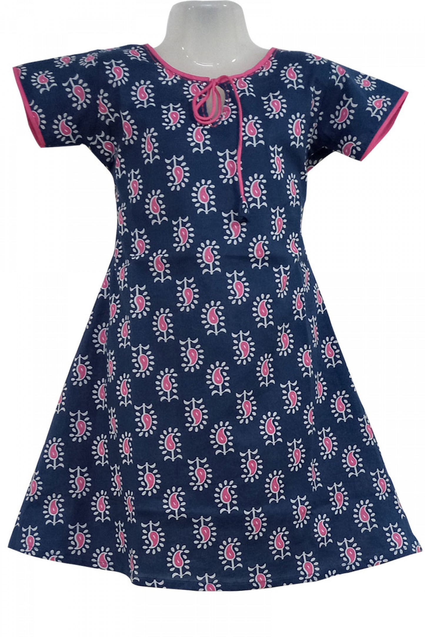 Blue Cotton Kurti For Girls