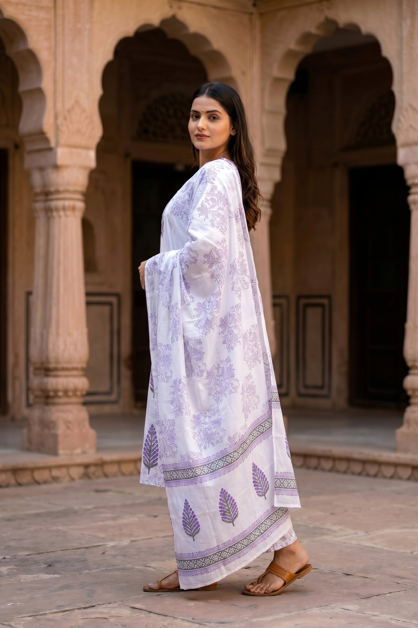 Premium Cotton Hand Block Print 3 Piece Suit Set with Dupatta for Women